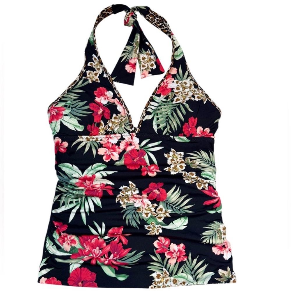 Tommy Bahama Lily Cat Reversible Halter Tankini Top - Picture 5 of 16
